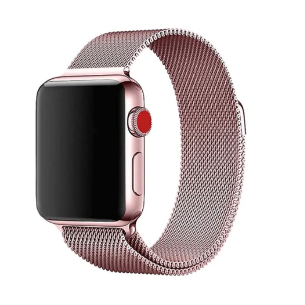 NEW BAND Pink Milanese Stainless For Apple Watch - Picture 1 of 9